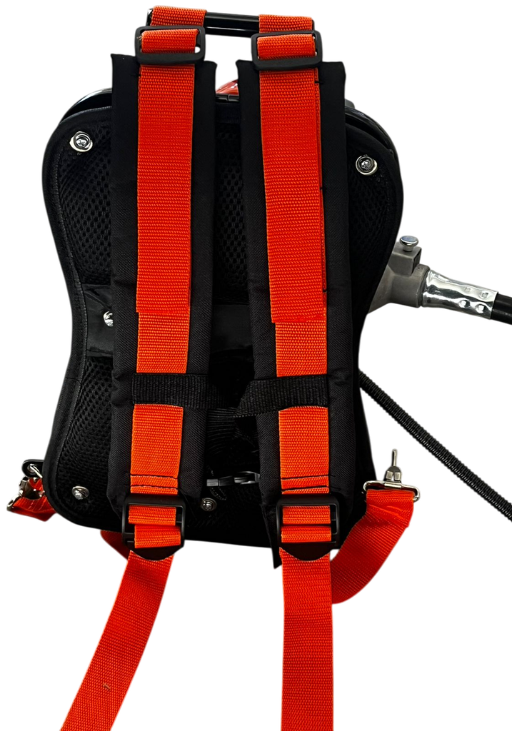 Motoguadaña mochilera modelo Husq-143 con cabezal pesado marca Nitro