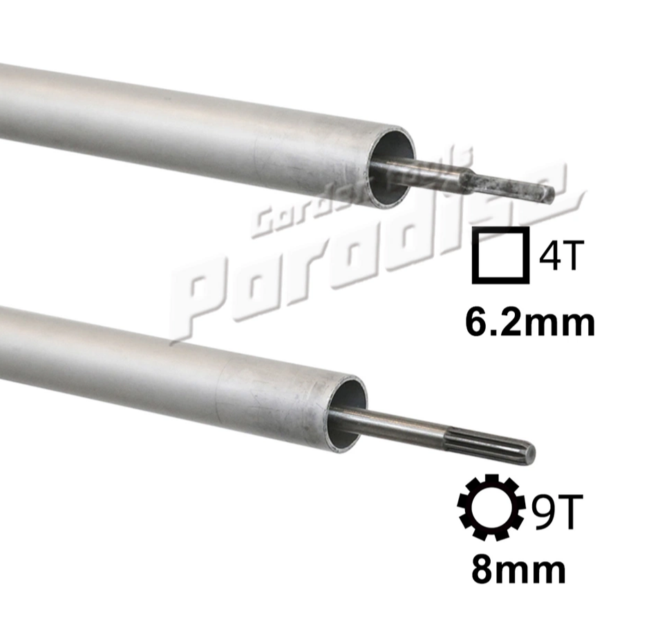 Pipe with rigid shaft of 4T/9T 6.2mm/9T of 28mm of diameter, 2mm of thickness and 1545mm long compatible with Husqvarna 143RII