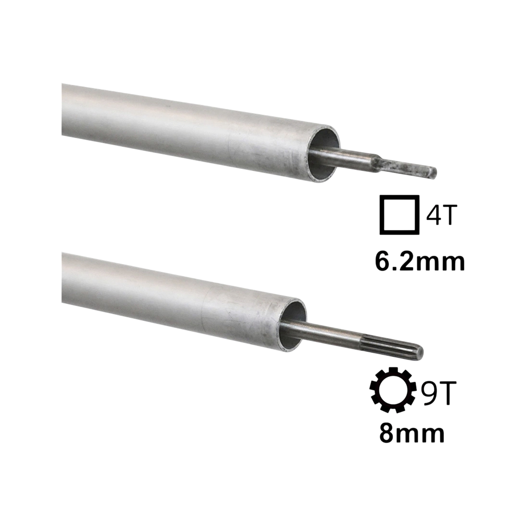 Pipe with rigid shaft of 4T/9T 6.2mm/9T of 28mm of diameter, 2mm of thickness and 1545mm long compatible with Husqvarna 143RII