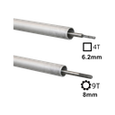 Pipe with rigid shaft of 4T/9T 6.2mm/9T of 28mm of diameter, 2mm of thickness and 1545mm long compatible with Husqvarna 143RII