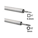 Tubo con eje recto de 4T/9T 6.2mm/9T de 28mm de diámetro, 2mm de espesor y 1545mm compatible con Husqvarna 143RII
