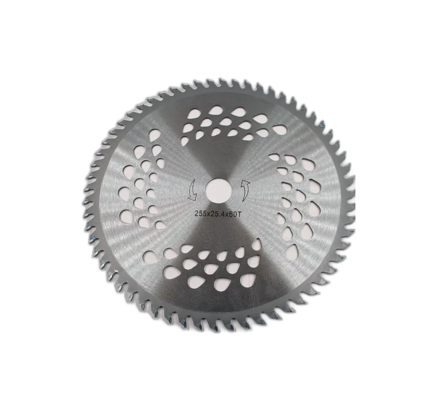 Cuchilla circular de 255mm x 25.4mm x 60T y 2mm de espesor para motoguadaña compatible con 52CC y 43CC