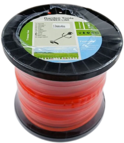Rollo 46m de línea de Nylon de corte de sección circular 3.3mm