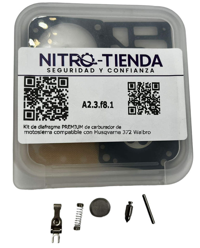 Kit de diafragma PREMIUM de carburador de motosierra compatible con Husqvarna 372 Walbro