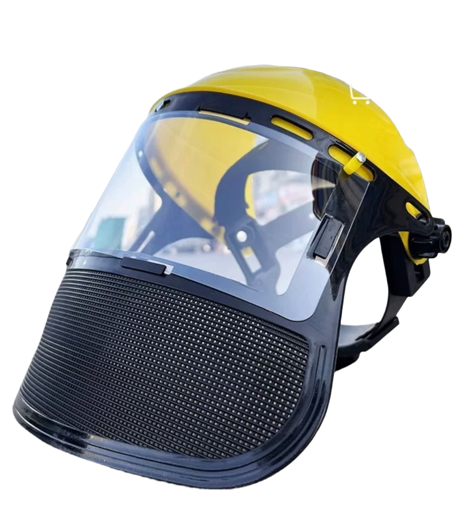 Casco de proteccion para motoguadaña con visor