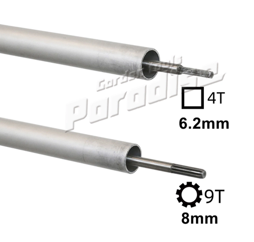 [A1.6.j1] Pipe with rigid shaft of 4T/9T 6.2mm/9T of 28mm of diameter, 2mm of thickness and 1545mm long compatible with Husqvarna 143RII