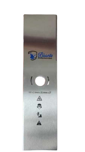 [A1.7.j1] Cuchilla rectangular de motoguadaña Bisonte Americano de 355x25x2.4mm con hueco grande